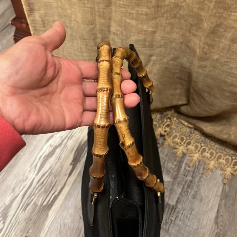 SOLD-SOLD. Vintage Pre loved Gucci Suede with leather ( bamboo) - Picture 7 of 17